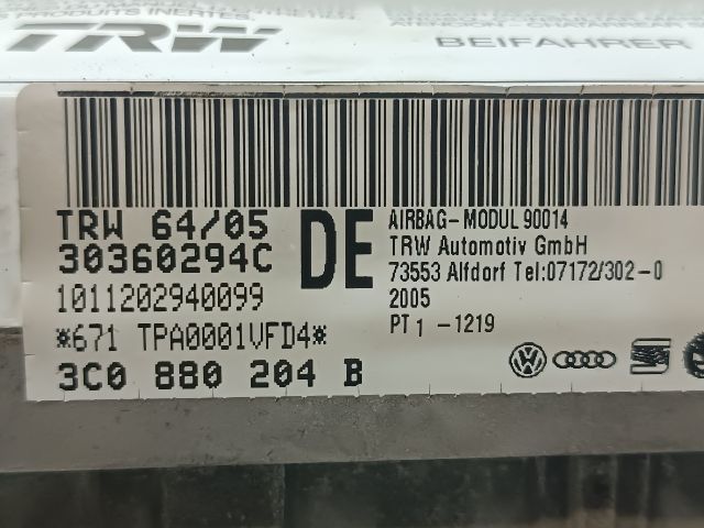 bontott VW PASSAT B6 Utasoldali Légzsák