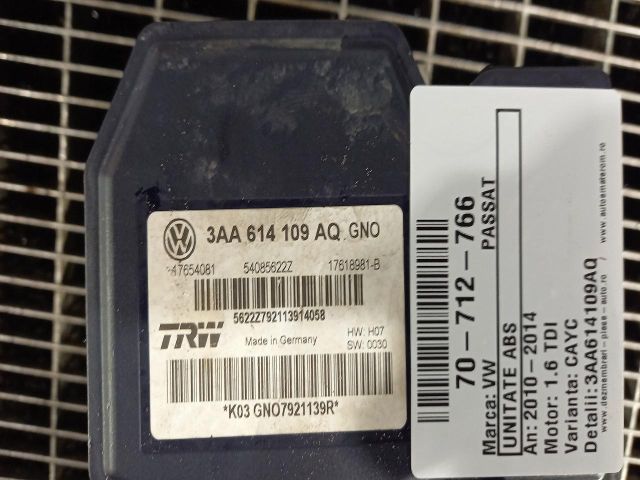 bontott VW PASSAT B7 ABS Kocka