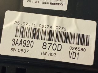 bontott VW PASSAT B7 Kilométeróra