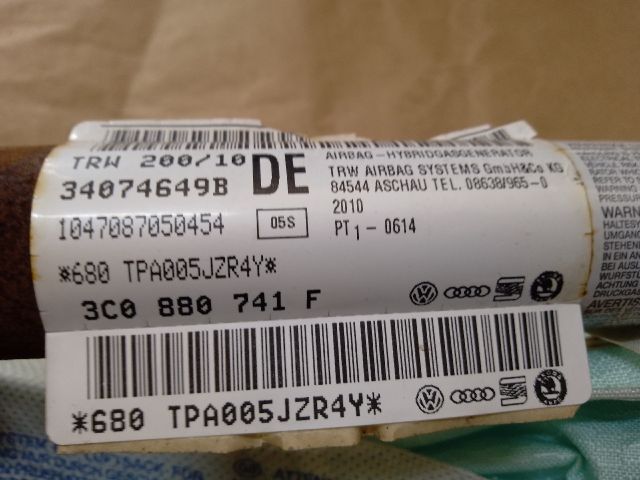 bontott VW PASSAT B7 Bal első Függöny Légzsák