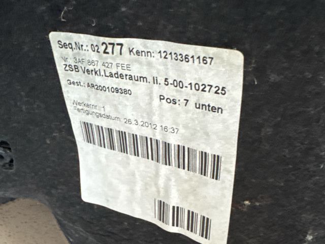 bontott VW PASSAT B7 Csomagtér Kárpit