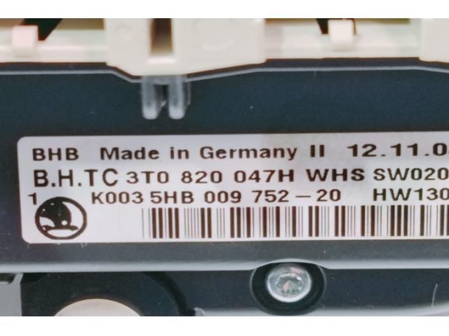 bontott VW PASSAT B7 Fűtéskapcsoló (manuális klímás)