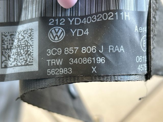 bontott VW PASSAT B7 Hátsó Biztonsági Öv Szett