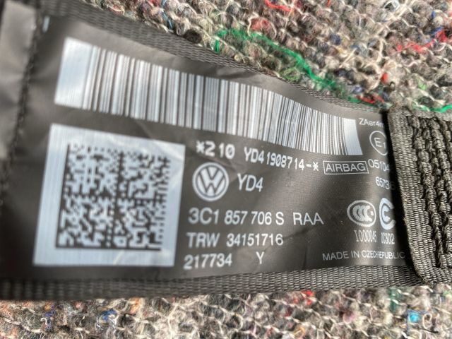 bontott VW PASSAT B7 Jobb első Biztonsági Öv