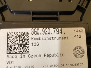 bontott VW PASSAT B8 Kilométeróra