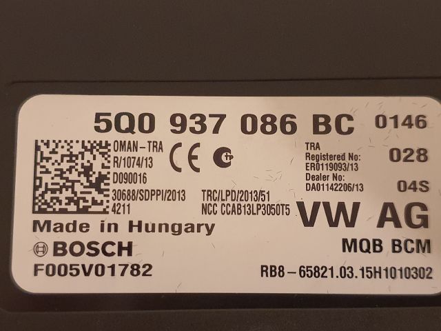 bontott VW PASSAT B8 Komfort Elektronika