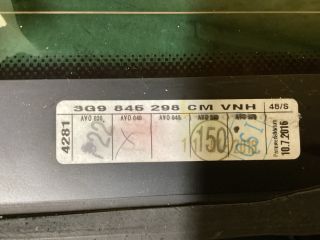 bontott VW PASSAT B8 Jobb hátsó Ablak