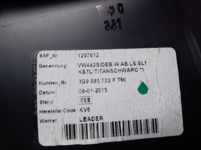 bontott VW PASSAT B8 Jobb hátsó Ülés Légzsák