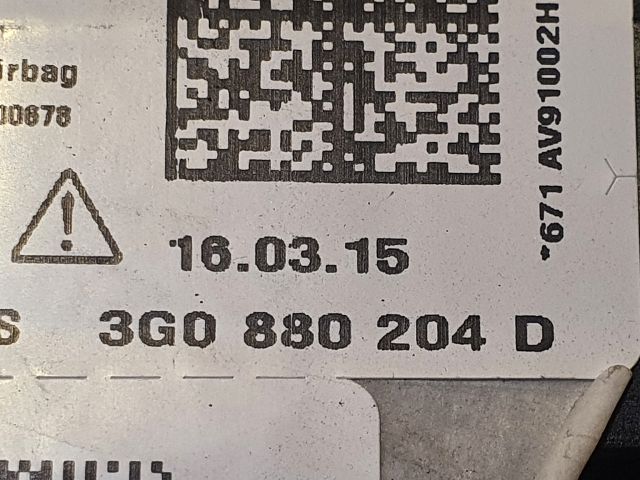 bontott VW PASSAT B8 Utasoldali Légzsák