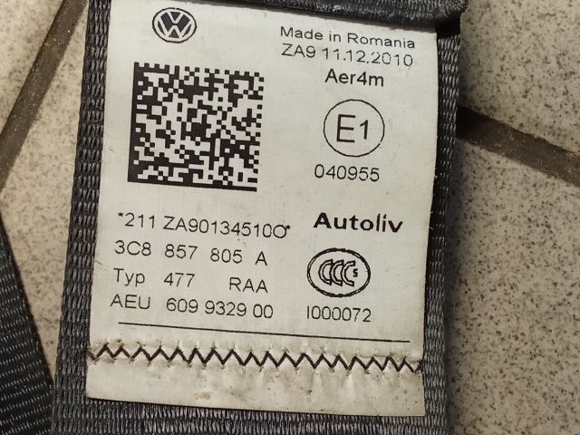 bontott VW PASSAT CC Bal hátsó Biztonsági Öv