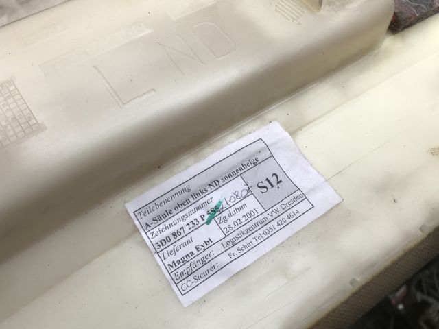 bontott VW PHAETON Bal A Oszlop Burkolat