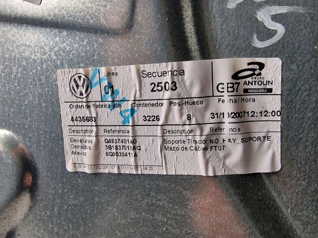 bontott VW POLO IV Bal első Ablakemelő Szerkezet (Elektromos)