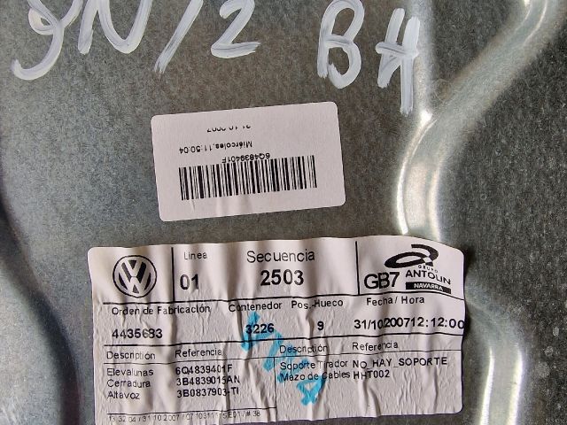 bontott VW POLO IV Bal hátsó Ablakemelő Szerkezet (Mechanikus)