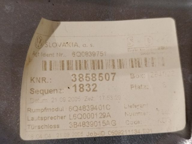 bontott VW POLO IV Bal hátsó Ablakemelő Szerkezet (Mechanikus)