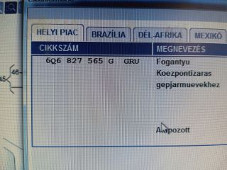 bontott VW POLO IV Csomagtérajtó Kilincs