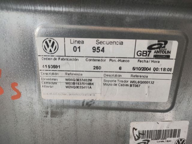 bontott VW POLO IV Jobb első Ablakemelő Szerkezet (Elektromos)