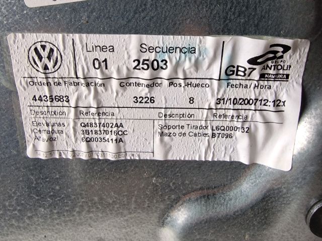 bontott VW POLO IV Jobb első Ablakemelő Szerkezet (Elektromos)