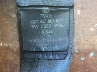 bontott VW POLO IV Jobb hátsó Biztonsági Öv