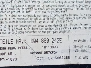 bontott VW POLO IV Jobb Oldallégzsák