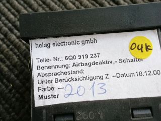 bontott VW POLO IV Légzsák Kapcsoló