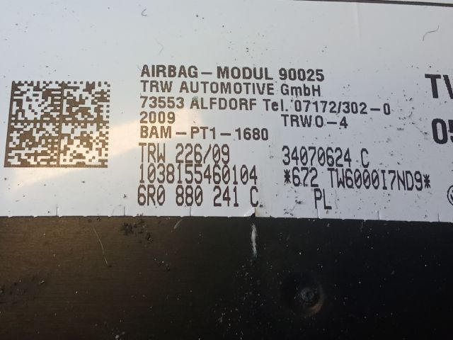 bontott VW POLO V Bal Oldallégzsák