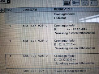 bontott VW POLO V Csomagtérajtó (Részeivel)