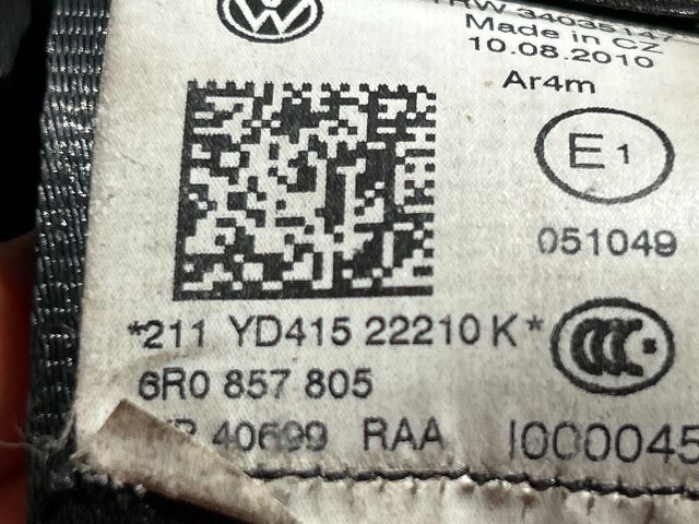 bontott VW POLO V Hátsó Biztonsági Öv Szett