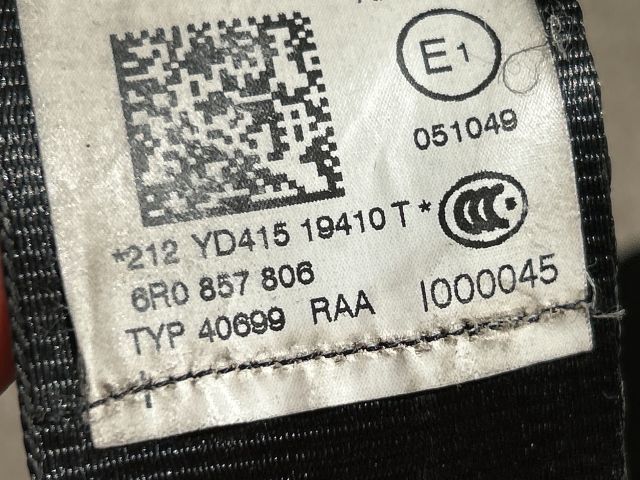 bontott VW POLO V Hátsó Biztonsági Öv Szett