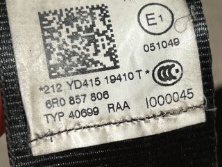 bontott VW POLO V Hátsó Biztonsági Öv Szett