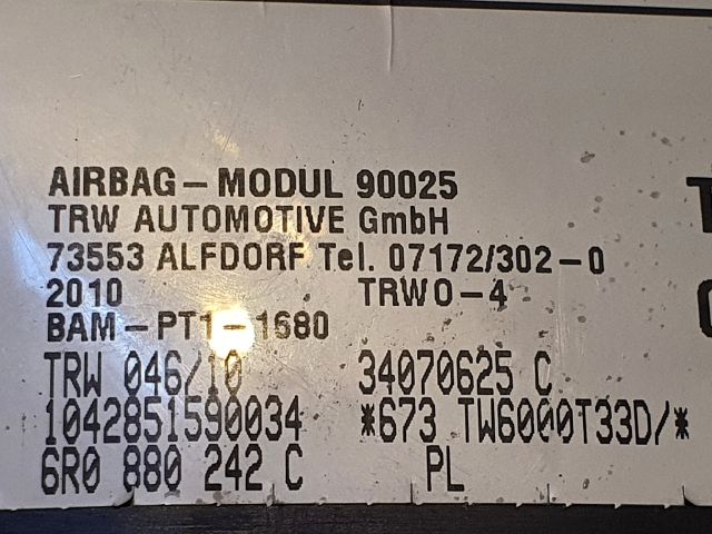 bontott VW POLO V Jobb Oldallégzsák