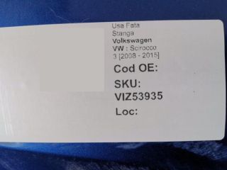 bontott VW SCIROCCO Bal első Ajtó (Üres lemez)