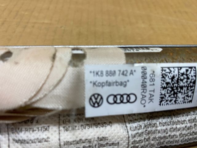 bontott VW SCIROCCO Jobb első Függöny Légzsák