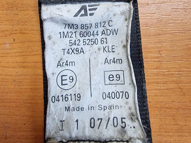 bontott VW SHARAN Jobb hátsó Biztonsági Öv