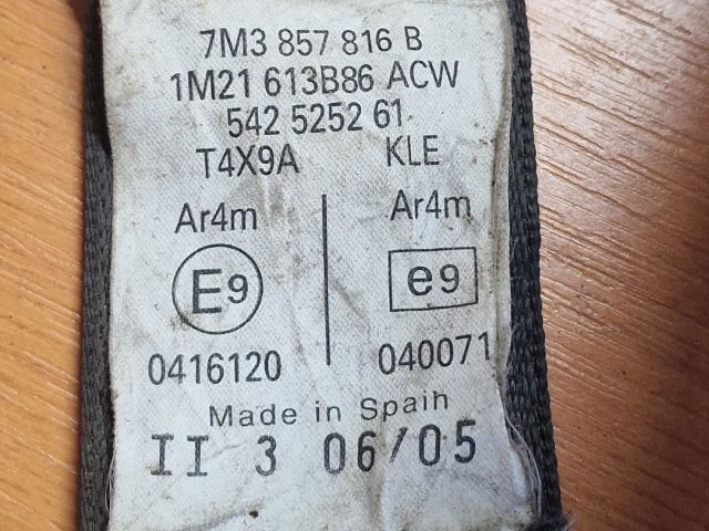 bontott VW SHARAN Jobb hátsó Biztonsági Öv