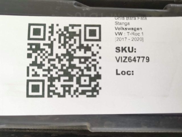 bontott VW T-ROC Első Lökhárító Bal Díszrács