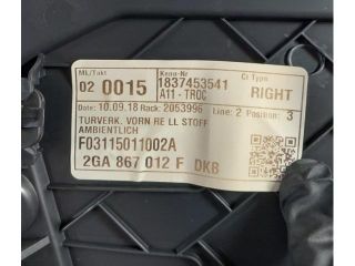 bontott VW T-ROC Jobb első Ajtó Kárpit