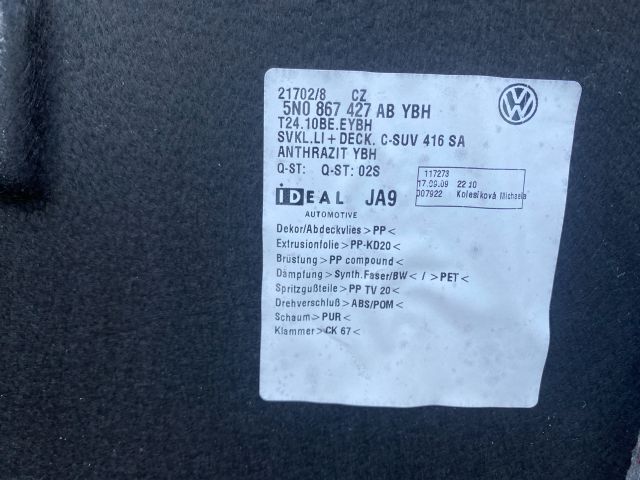 bontott VW TIGUAN Bal hátsó Csomagtér Burkolat (Műanyag)