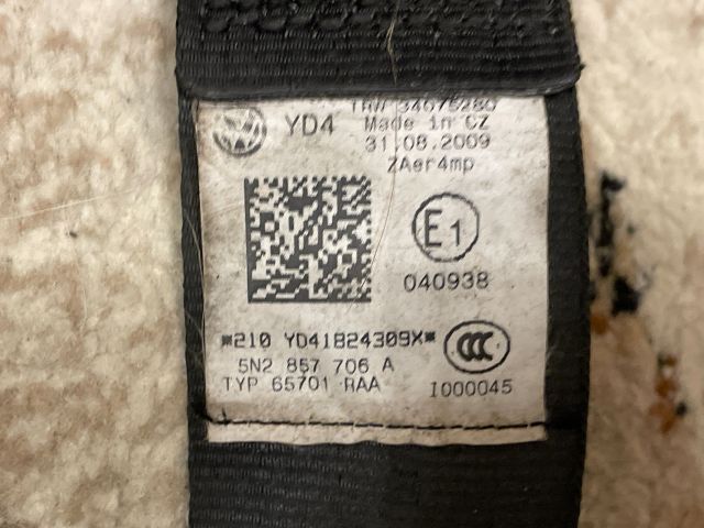 bontott VW TIGUAN Jobb első Biztonsági Öv