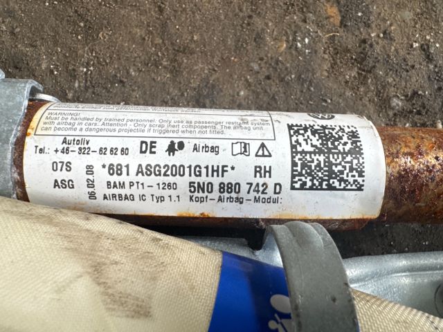 bontott VW TIGUAN Jobb első Függöny Légzsák