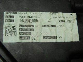 bontott VW TIGUAN Jobb Fényszóró