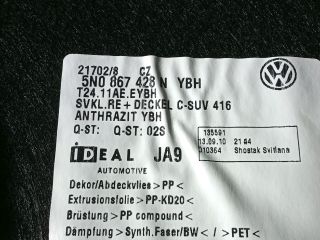 bontott VW TIGUAN Jobb hátsó Csomagtér Burkolat (Műanyag)