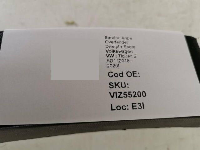 bontott VW TIGUAN Jobb hátsó Sárvédő Díszléc