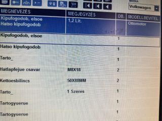 bontott VW TOURAN Komplett Kipufogó Rendszer