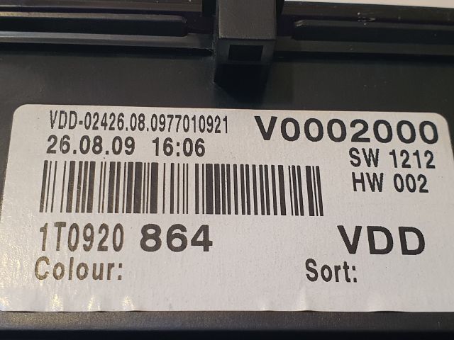 bontott VW TOURAN Kilométeróra