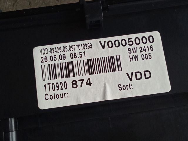 bontott VW TOURAN Kilométeróra