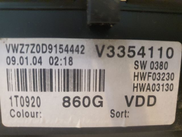 bontott VW TOURAN Kilométeróra