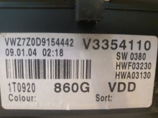 bontott VW TOURAN Kilométeróra