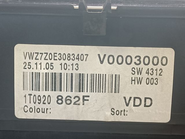 bontott VW TOURAN Kilométeróra