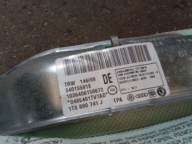 bontott VW TOURAN Bal első Függöny Légzsák