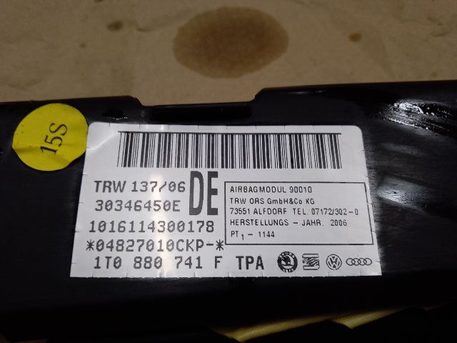 bontott VW TOURAN Bal első Függöny Légzsák